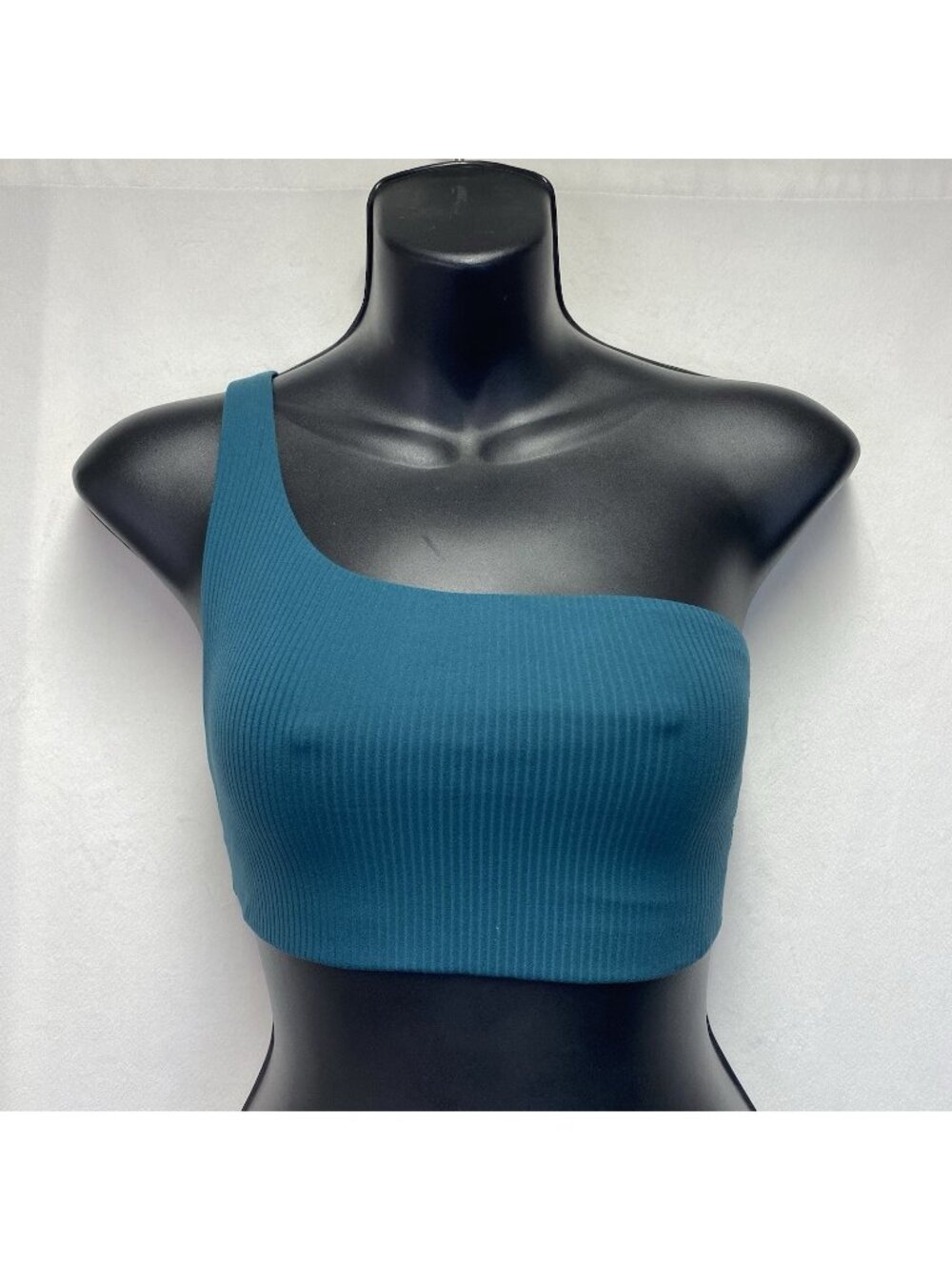 Lululemon Ribbed Nulu Asymmetrical Yogo Bra Light Support Women Size 4 Teal
